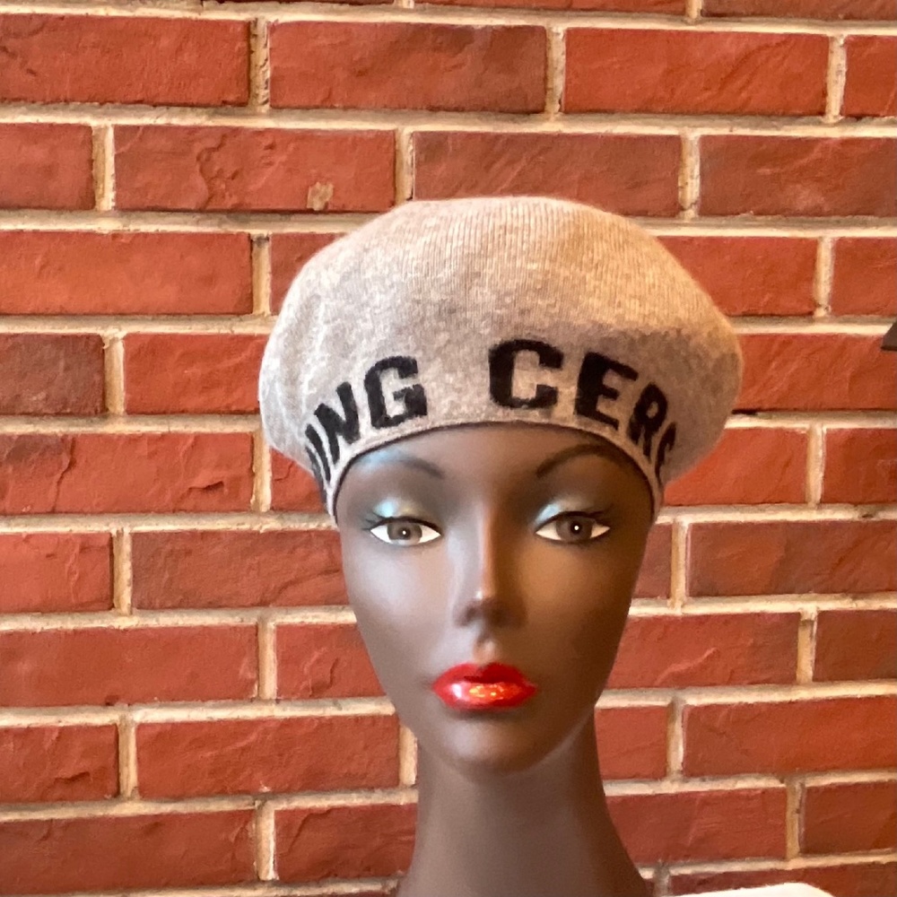 Opening Ceremony Gray Wool Logo Beret